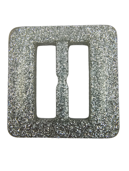 Sparkling Silver Square Resin Adjustable Buckle