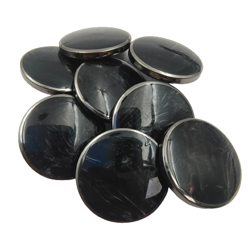 Round Multi-Color Black Shank Button (Pack Of Eight)