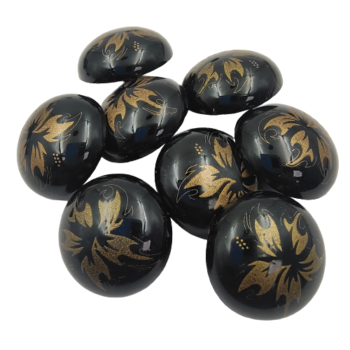 Golden Blossom With Floral Flame Shank Abs Button (Pack of 8 Buttons)