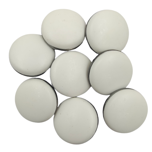 Round Plane White Shank Button (Pack Of Eight)