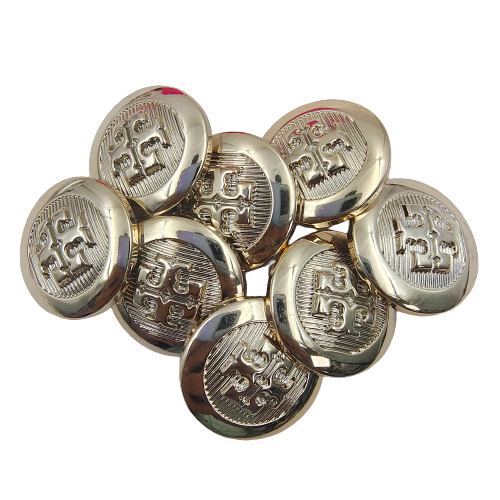 Round Graceful Golden Shank Button (Pack Of Eight)