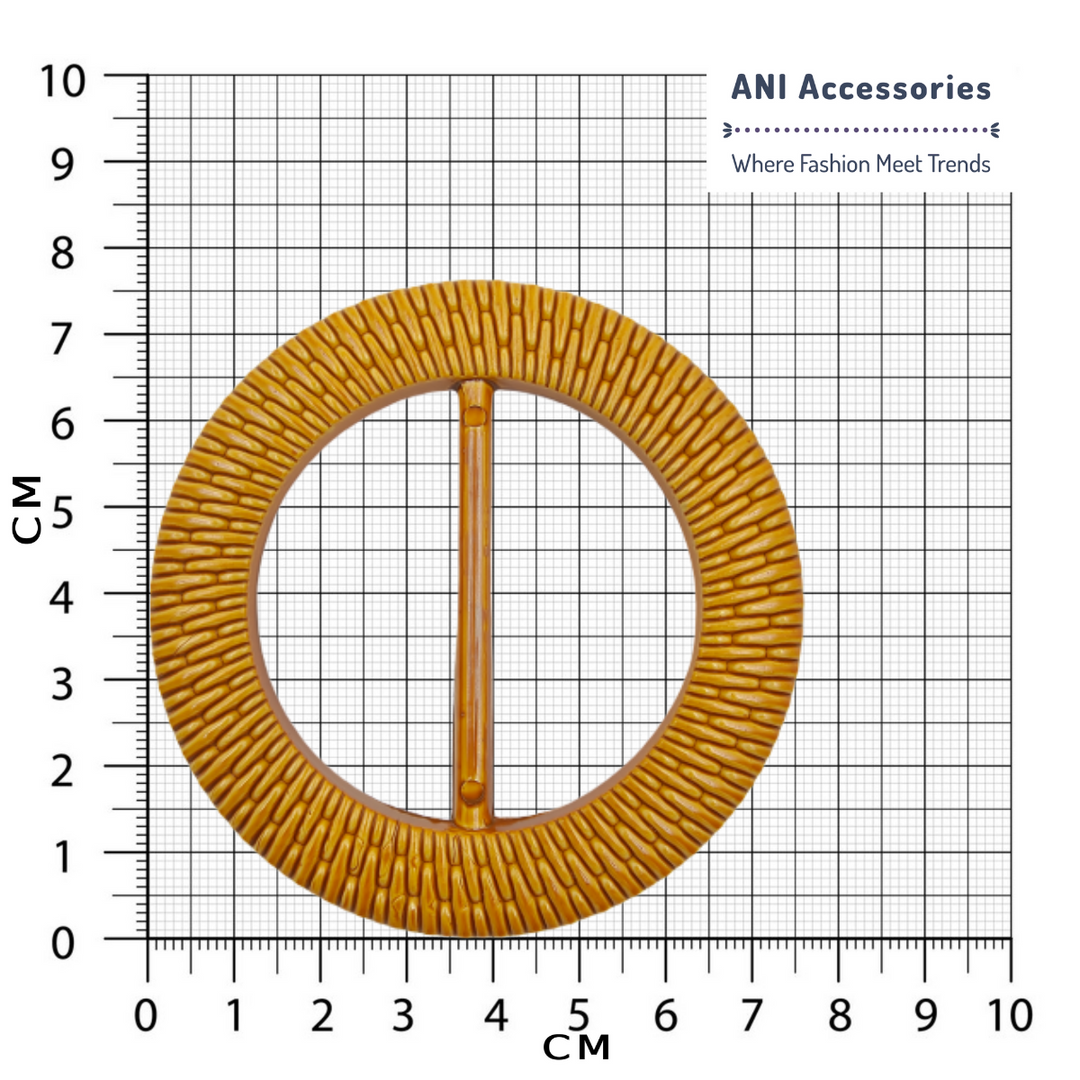 Finest-Quality Imitation Raffia Round Buckle