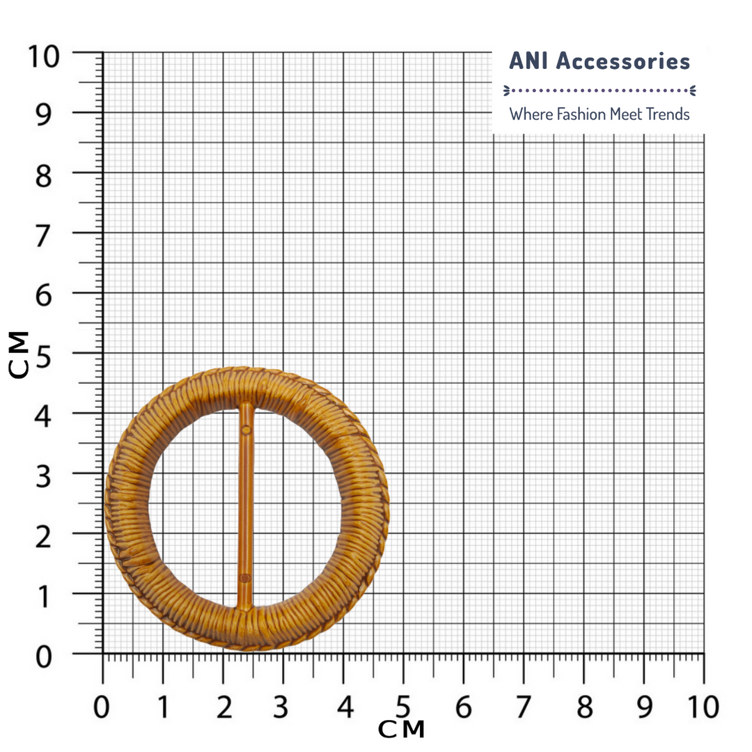 Imitation Raffia Round 3D Design Adjustable Buckle