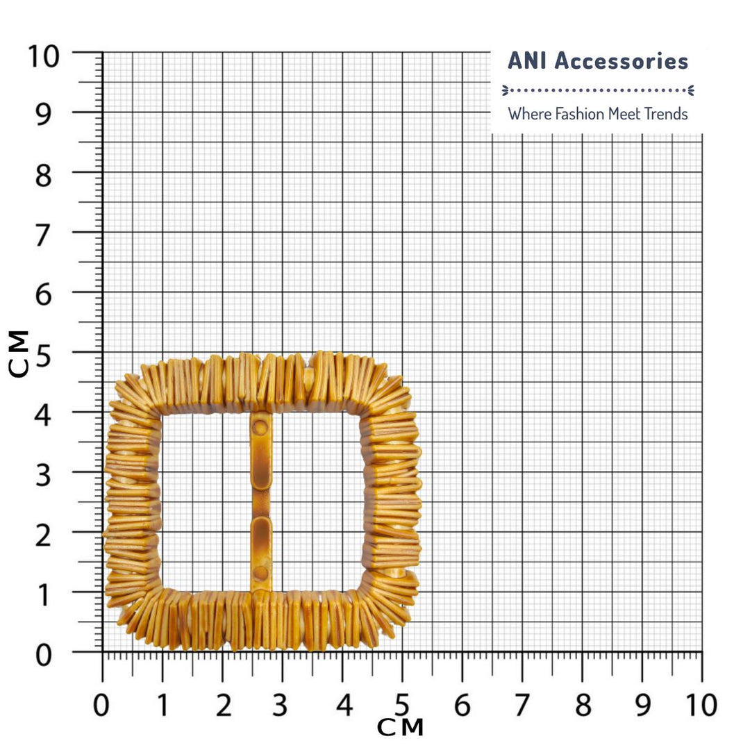 Imitation Raffia Adjustable Square Buckle