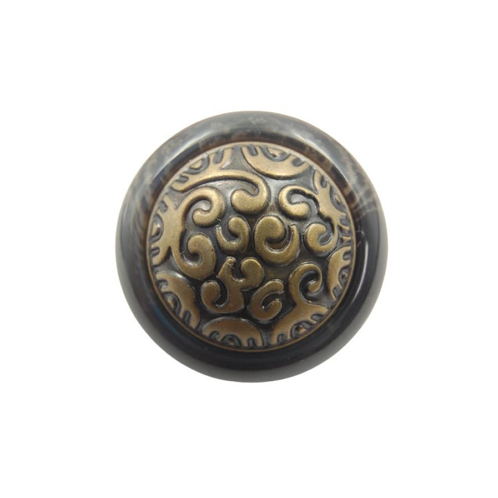 Round Beautifully Crafted Brown Shank Button (Pack Of Eight)