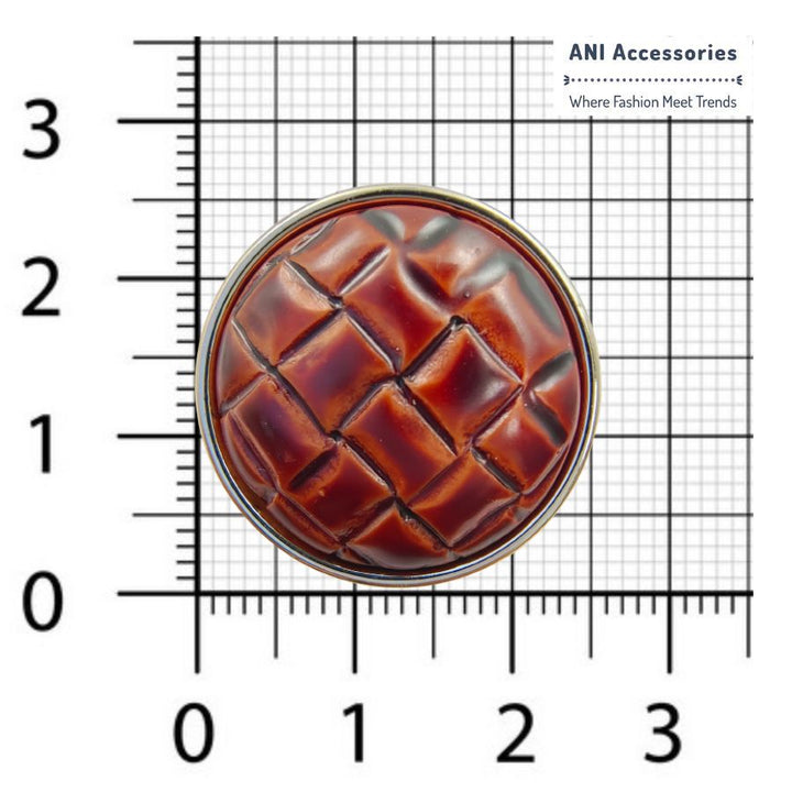 Pu Leather Weave Design Shank Abs Buttons (Pack Of Eight)