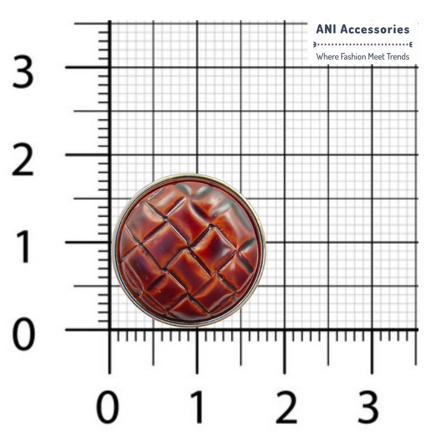 Pu Leather Weave Design Shank Abs Buttons (Pack Of Eight)