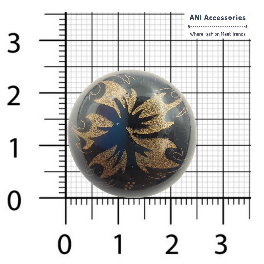 Golden Blossom With Floral Flame Shank Abs Button (Pack of 8 Buttons)