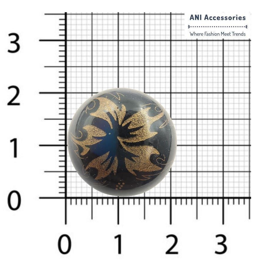 Round Graceful Golden Flower Shank Button (Pack Of Eight)