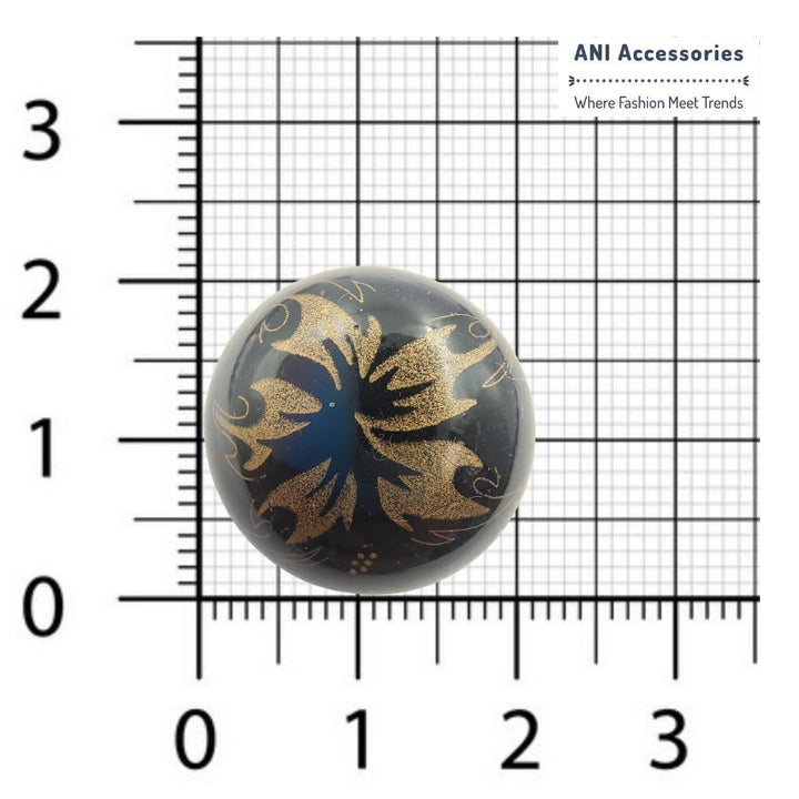 Golden Blossom With Floral Flame Shank Abs Button (Pack of 8 Buttons)