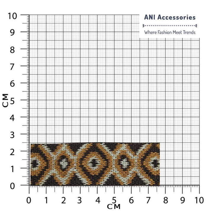 Tri-Color Nicely Woven Design Pattern Elastic