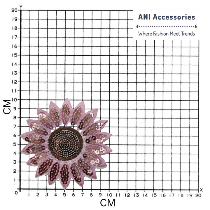 Pink Sequins & Embroidered SunFlower Hot-Fix Patch