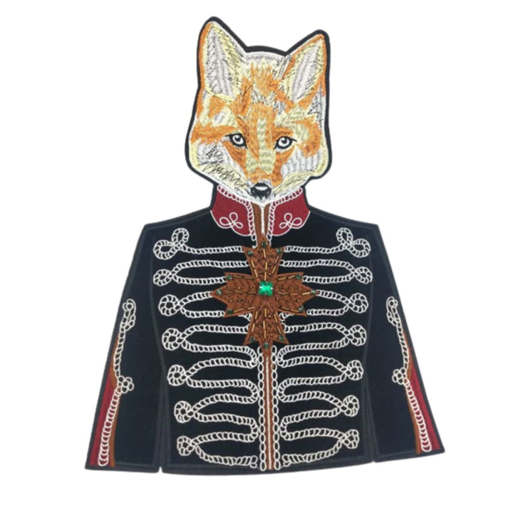 Premium Quality Fox Head Embroidered Sew-on Patch