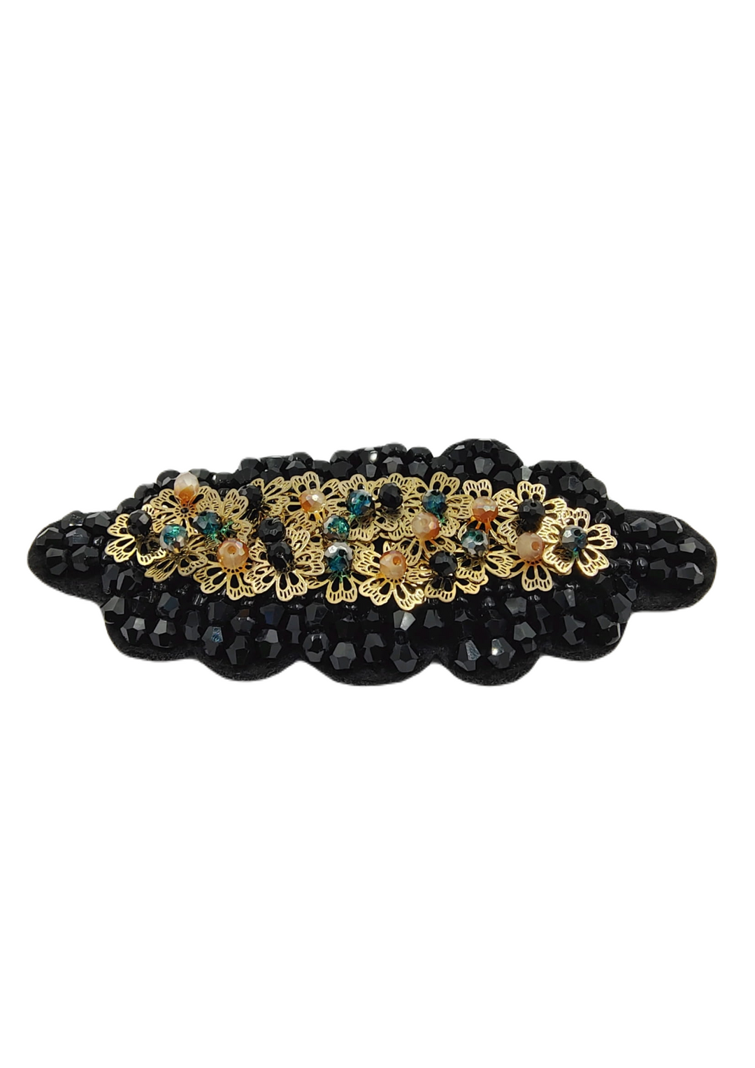 Black Beaded Sequins Sewable Patch