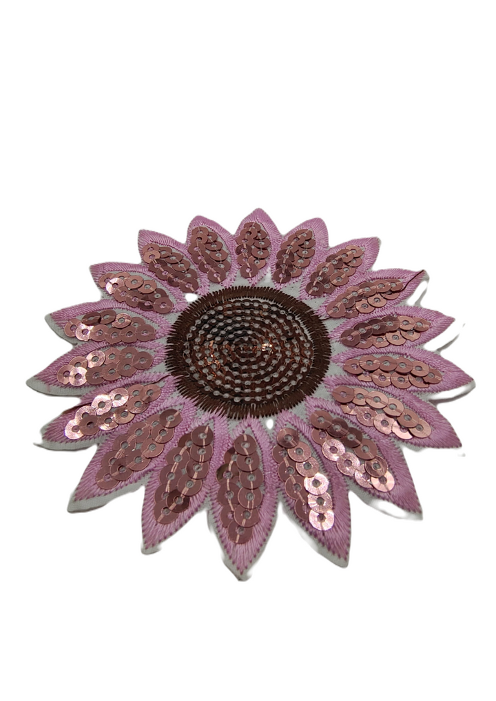 Pink Sequins & Embroidered SunFlower Hot-Fix Patch