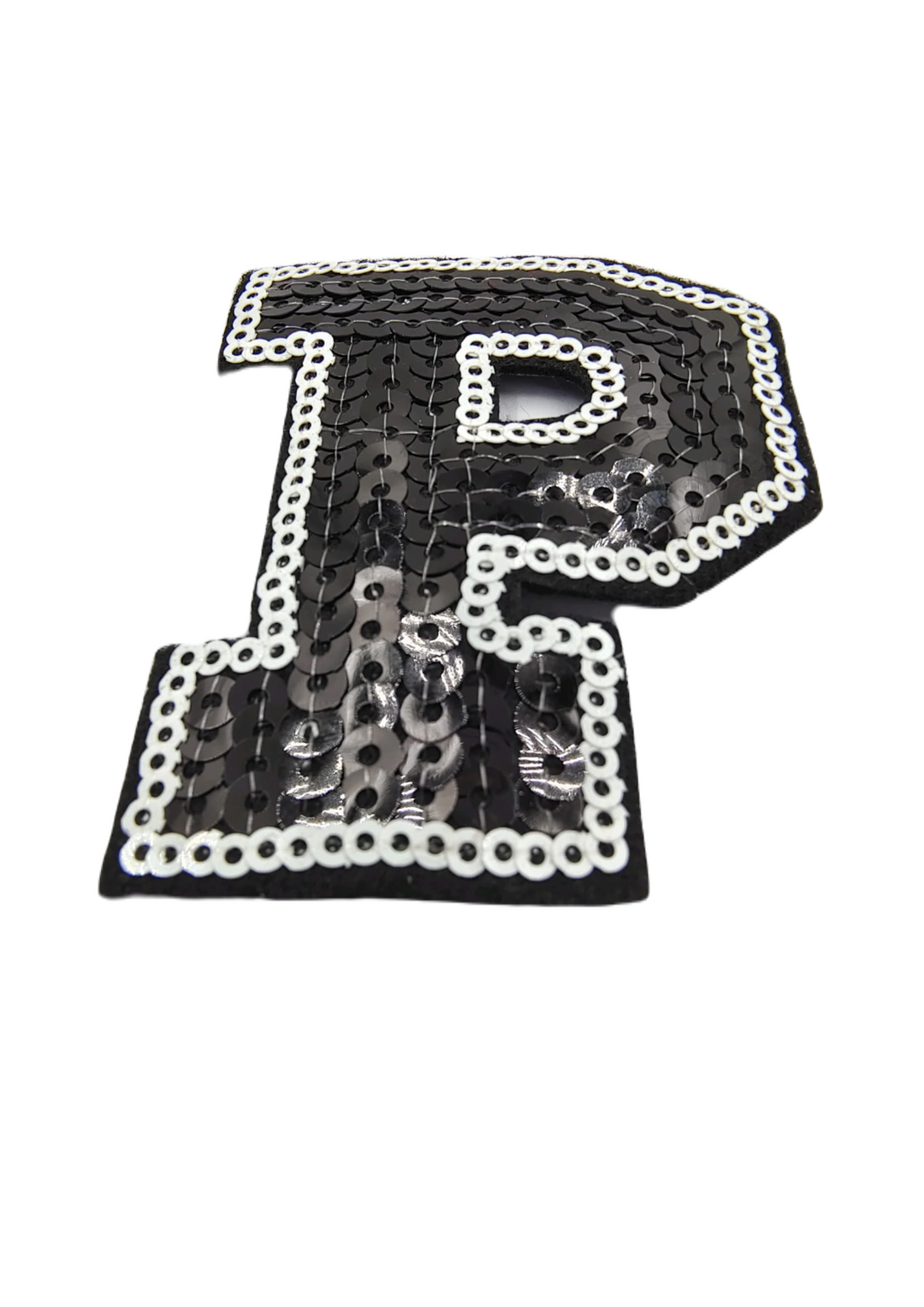 Black & White "P" Latter Sequins Hot-Fix Patch