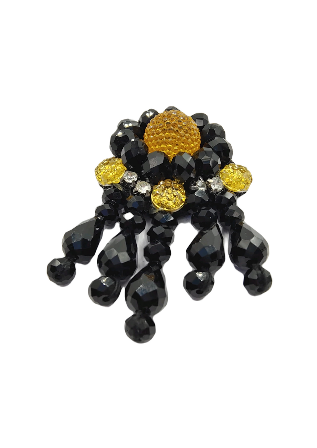 Black & Yellow Beaded Sewable Sequins Patch