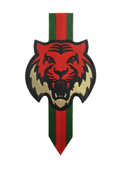 Red and Gold Tiger Embroidery Patch